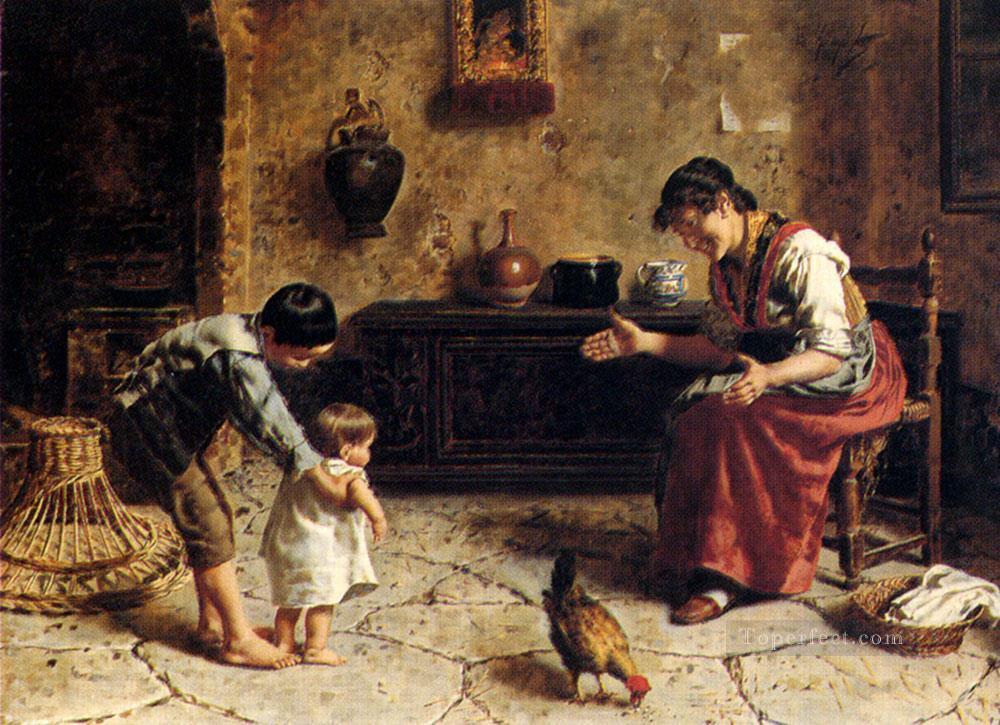 The First Steps country Eugenio Zampighi Oil Paintings